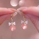Zicron Bow Opal Ball Earings